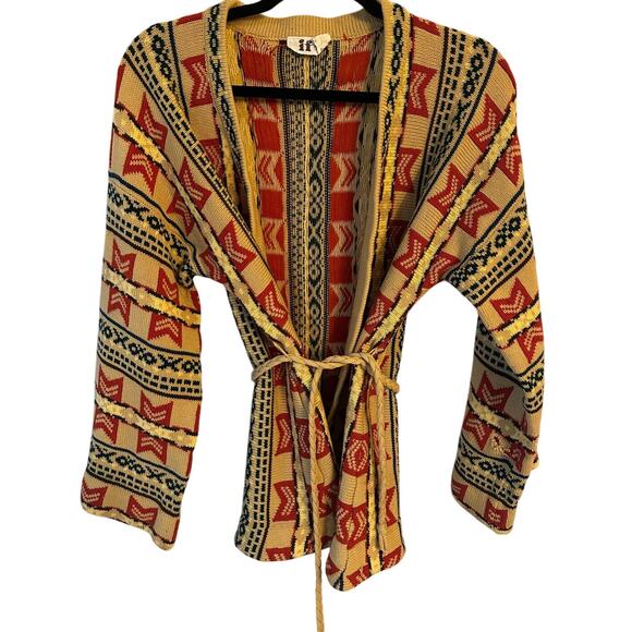 IF Boho Tribal Tie Waist Cardigan - Size Small - Picture 1 of 2